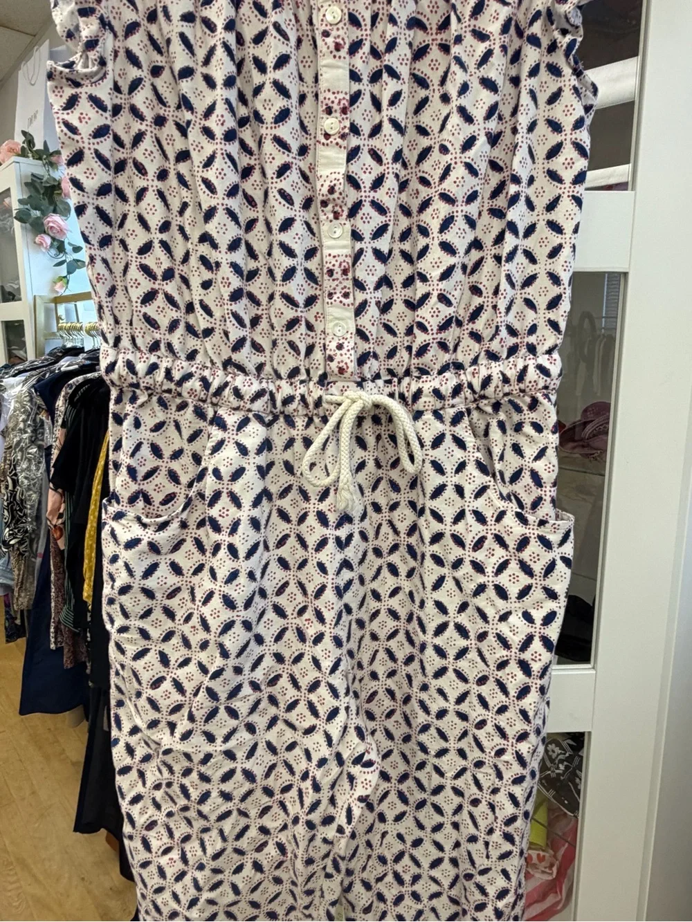 Xirena Liam Sand Castle Jumpsuit Sz M‎ Ruffle Drawstring Pockets EUC MSRP: $338